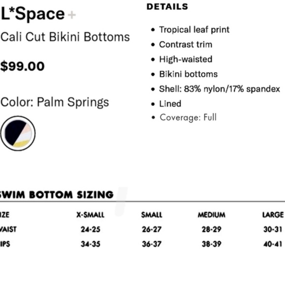 L*space Cali Cut Full Swim Bottom Palm Springs - Picture 12 of 12